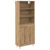 vidaXL Highboard Artisan Egetr&aelig; 69,5 x 34 x 180 cm Konstrueret tr&aelig;
