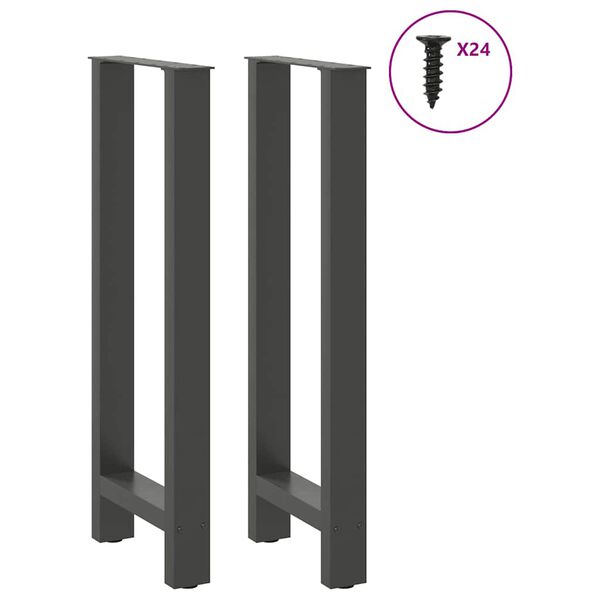 vidaXL barbordsben antracit 2 stk. 50x(100-101) cm st&aring;l