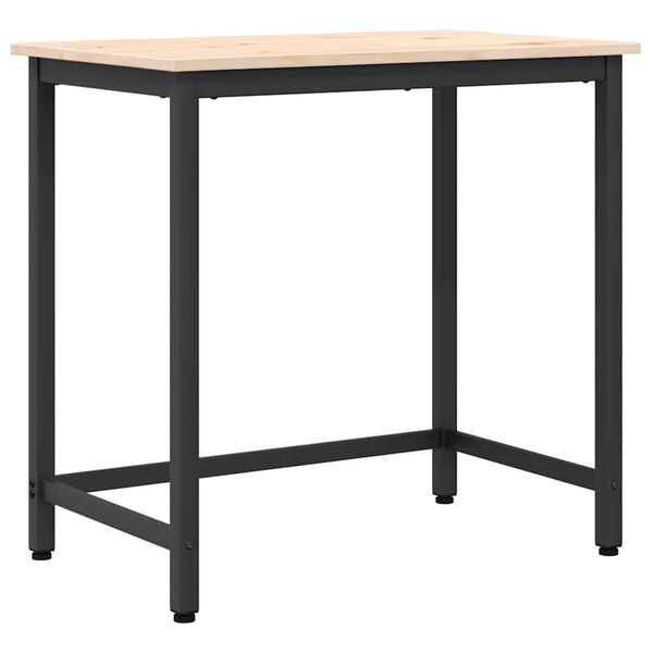 vidaXL bord Naturfarvet 80 x 50 x 77 cm Ingeni&oslash;rtr&aelig; og st&aring;l