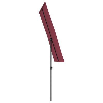 vidaXL parasol med aluminiumstang 180x110 cm bordeauxrød