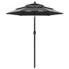 vidaXL parasol 2 m aluminiumsstang 3 niveauer antracitgr&aring;