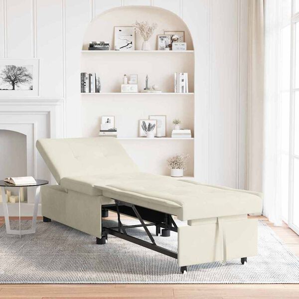 vidaXL Sovesofa Creme 194 x 67 x 82 cm Fl&oslash;jl