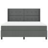 vidaXL LED Box Spring Bed med madras M&oslash;rkegr&aring; 180 x 200 cm Stof