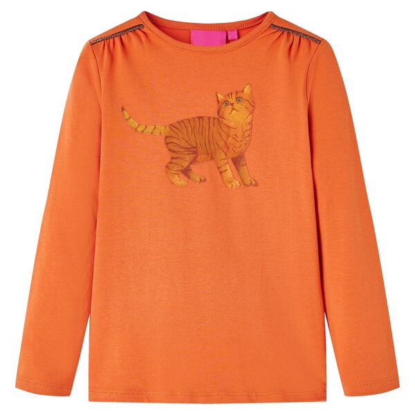 Lang&aelig;rmet T-shirt til b&oslash;rn str. 140 cm orange