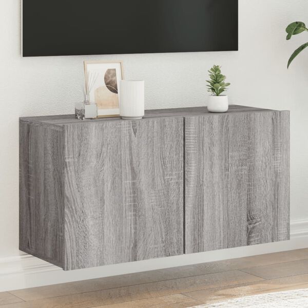 vidaXL v&aelig;gh&aelig;ngt tv-bord 80x30x41 cm gr&aring; sonoma-eg