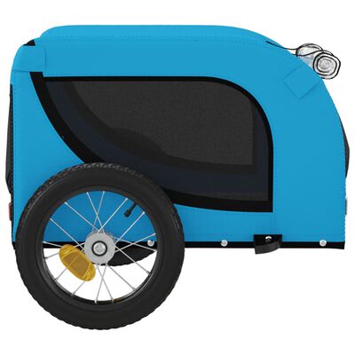 vidaXL hundetrailer til cykel oxfordstof og jern blå og sort