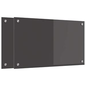 vidaXL K&oslash;kkenbacksplash 2 stk. M&oslash;rkegr&aring; 70 x 40 cm h&aelig;rdet glas