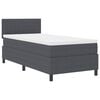 vidaXL Box spring seng M&oslash;rkegr&aring; og Hvid 80 x 200 cm Velourstof