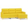 vidaXL 3-personers sofa med fodskammel 180 cm stof lysegul