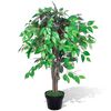 vidaXL Kunstig Plante Ficus Tr&aelig; med Potte 90 cm