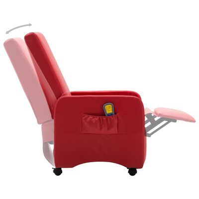 vidaXL elektrisk massagelænestol kunstlæder rød
