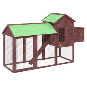 vidaXL h&oslash;nsehus 193x65x117 cm massivt fyrretr&aelig; mokkafarvet
