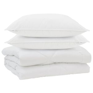 vidaXL Dyne med pude 3 pcs Hvid Mikrofiber
