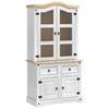 vidaXL Sideboard CORONA Hvid 100 x 48,5 x 179 cm Massiv fyrretr&aelig;