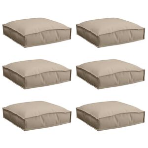 vidaXL Pude 6 pcs Gr&aring;brun 40 x 40 x 8 cm Oxford stof