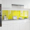 vidaXL K&oslash;kkenbacksplash 2 pcs Gul 90 x 50 cm h&aelig;rdet glas