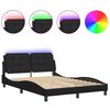 vidaXL sengeramme med LED uden madras Zadar 137x190 cm sort