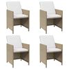 vidaXL havestole med hynder 4 stk. polyrattan beige