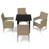 vidaXL spisebordss&aelig;t til haven med hynder 5 dele polyrattan beige