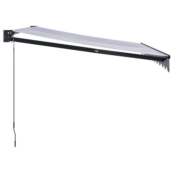 vidaXL foldemarkise manuel betjening 3x2,5 m stof aluminium bl&aring; hvid