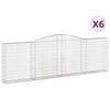 vidaXL buede gabionkurve 6 stk. 400x30x120/140 cm galvaniseret jern