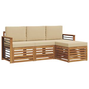 vidaXL Udend&oslash;rs sofagruppe 4 stk. Naturlig og Beige