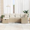 vidaXL Havesofa Sæt med pude med opbevaring 6 pcs Beige Poly rattan