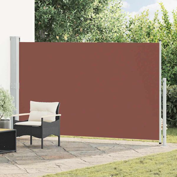 vidaXL sammenrullelig sidemarkise til terrassen 180x300 cm brun
