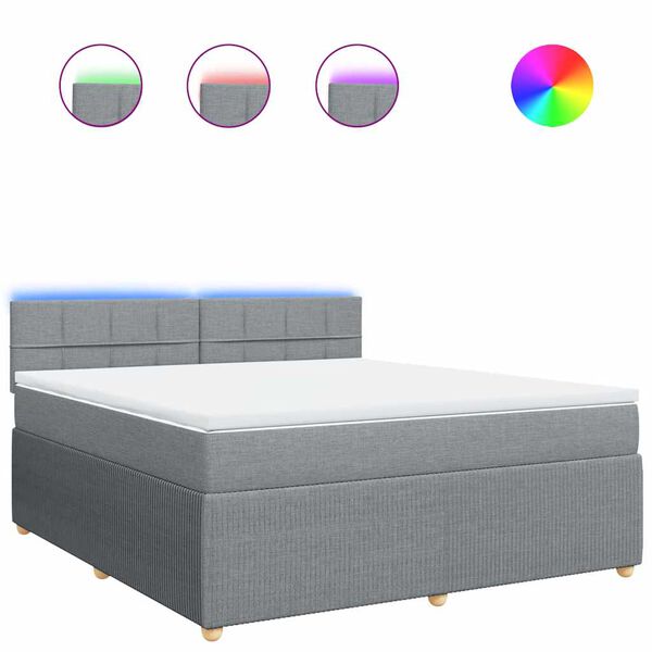 vidaXL kontinentalseng 180x200 cm stof lysegr&aring;