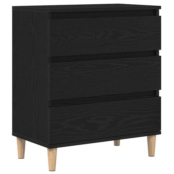 vidaXL Sideboard med skuffe Sort eg 60 x 35 x 70 cm Konstrueret træ