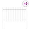 vidaXL Havehegn 9 pcs Hvid 15,3 x 1 m Pulverlakeret st&aring;l