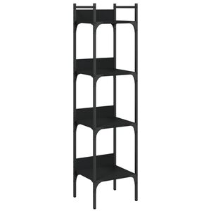 vidaXL bogreol med 4 hylder 35x30x138,5 cm konstrueret tr&aelig; sort