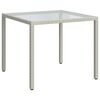 vidaXL havebord 90x90x75 cm h&aelig;rdet glas og polyrattan hvid