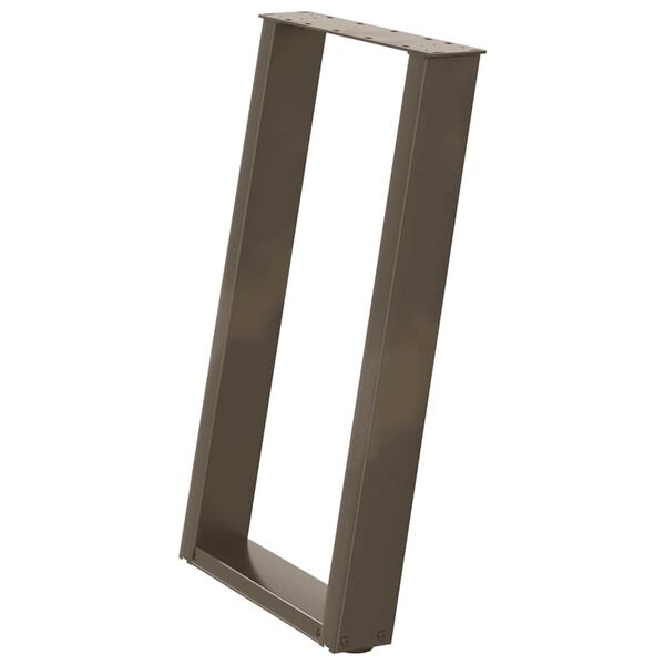 vidaXL spisebordsben U-formet 2 stk. naturst&aring;l 60 x (72-73) cm st&aring;l