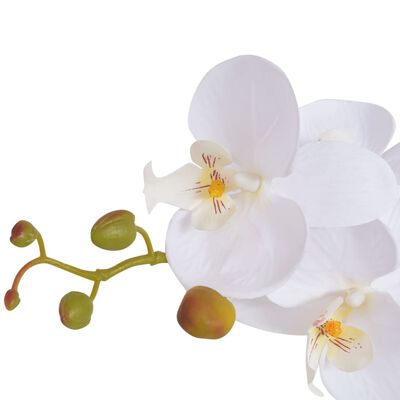 vidaXL kunstig orkidéplante med potte 75 cm hvid