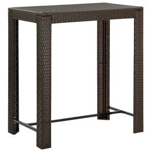 vidaXL barbord til haven 100x60,5x110,5 cm polyrattan brun