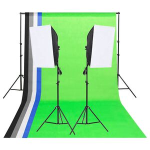 vidaXL fotolamper med baggrunde og softboxes