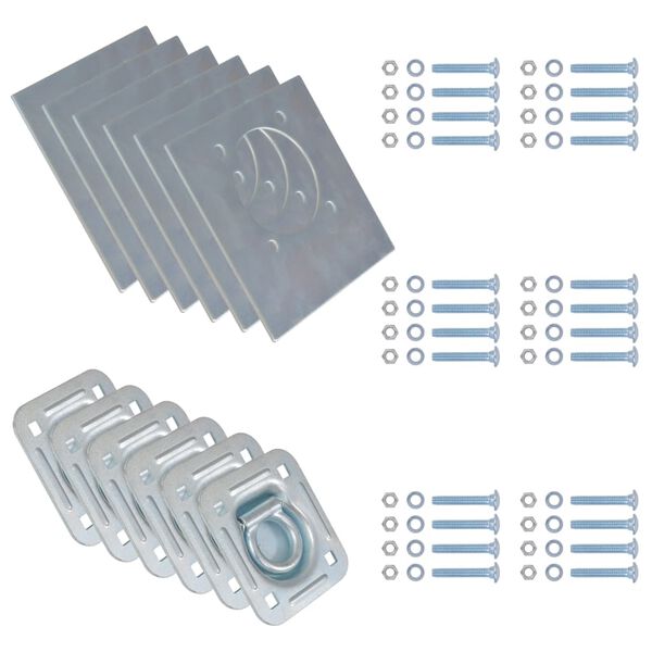vidaXL surringsringe til trailer 6 stk. galvaniseret st&aring;l 2000 kg