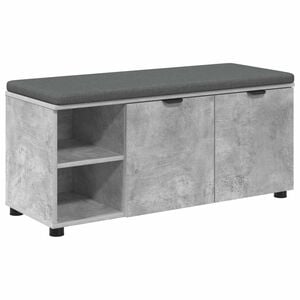 vidaXL Hallb&aelig;nk med d&oslash;r BetonGr&aring; 100 x 38 x 46 cm Kunstigt tr&aelig; og stof