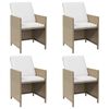 vidaXL havestole 4 stk. med hynder polyrattan beige