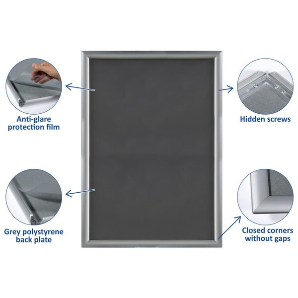 Europel snapramme A2 25 mm aluminium