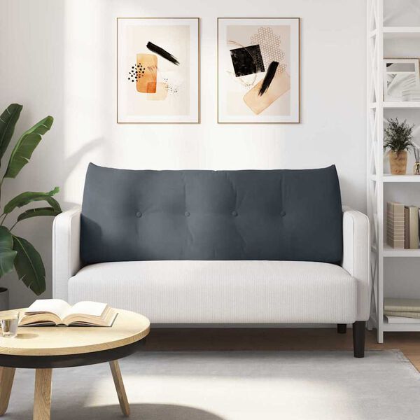 vidaXL Rygpude M&oslash;rkegr&aring; 120 x 24 x 50 cm Fl&oslash;jl