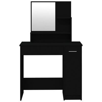 vidaXL makeupbord med spejl og bænk 86,5x35x136 cm sort