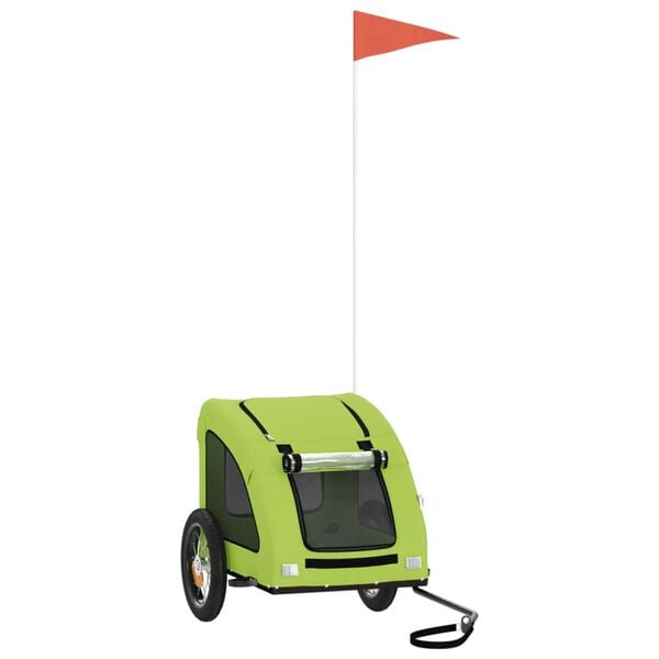 vidaXL cykeltrailer til kæledyr oxfordstof og jern grøn