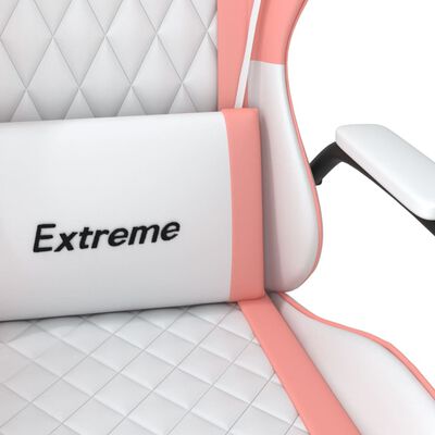 vidaXL gamingstol m. massagefunktion kunstlæder hvid og lyserød