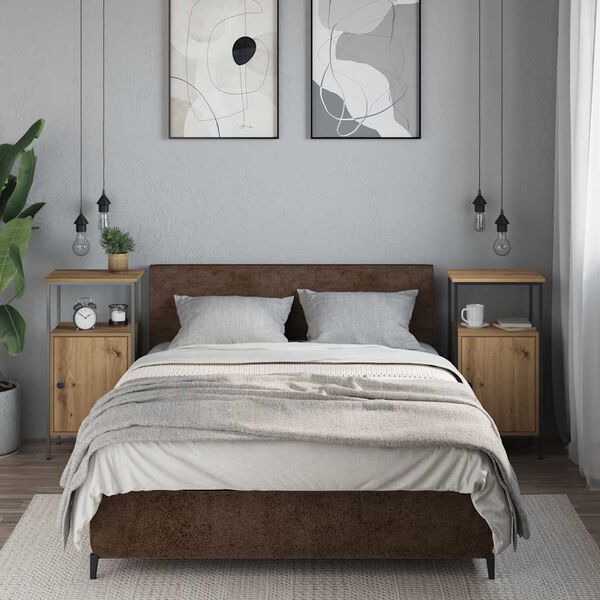 vidaXL sengeborde 2 stk. 41x31x80 cm konstrueret tr&aelig; kunsteg