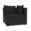 vidaXL 2-personers sofa med hynder polyrattan sort