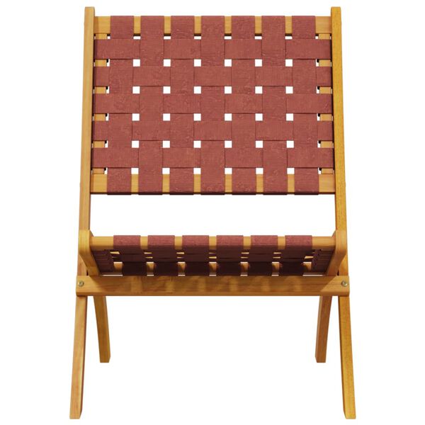 vidaXL havestole 2 stk. foldbar massivt akacietr&aelig; og stof r&oslash;d