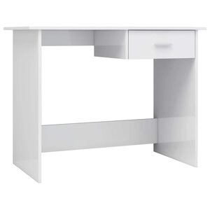 vidaXL skrivebord 100x50x76 cm konstrueret tr&aelig; hvid h&oslash;jglans