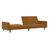 vidaXL 2-personers sovesofa med fodskammel fl&oslash;jl brun